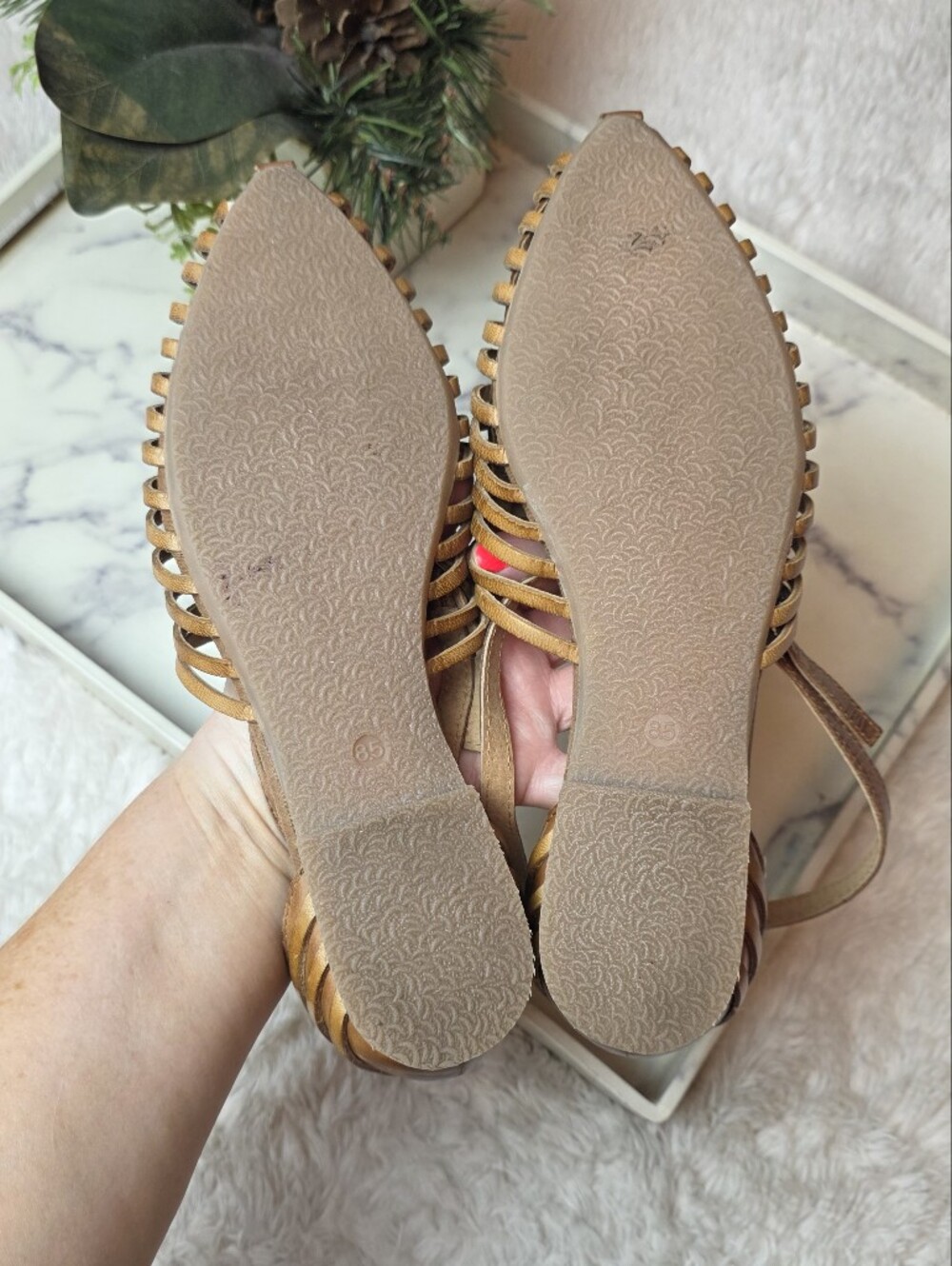 SEYCHELLES Trinket Brown Woven Huarache Leather Sandals Boho Hippie Size 8.5 - Picture 8 of 11